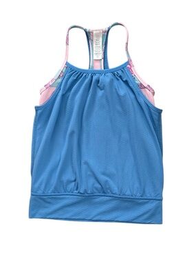 Ivivva Girls blue and pink racerback Tank Top - size 6
